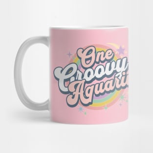 One Groovy Aquarius Cute Retro Design in Pastel Colors Mug